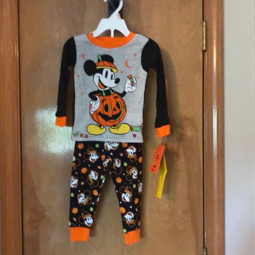 Disney Mickey Mouse Halloween pumpkin 2 piece pajama set